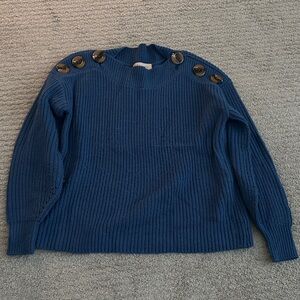 Philosophy Blue Sweater with Button Accents